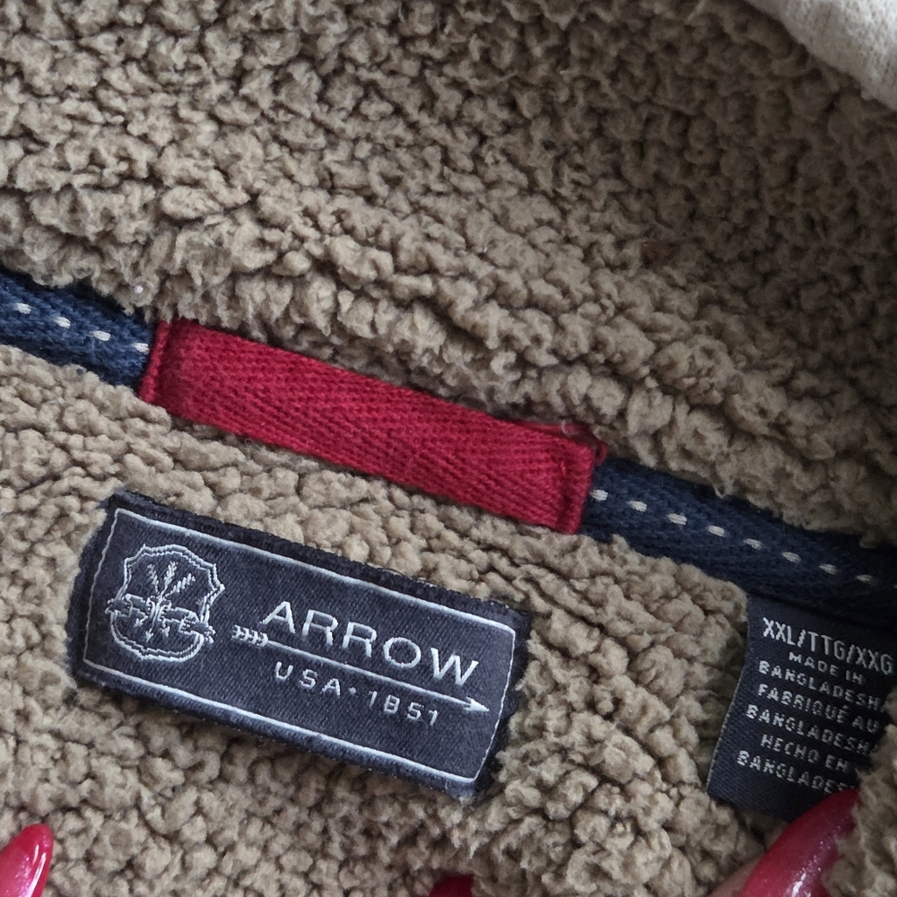 Arrow Fleece Lined Jacket with Red and Cream Accents